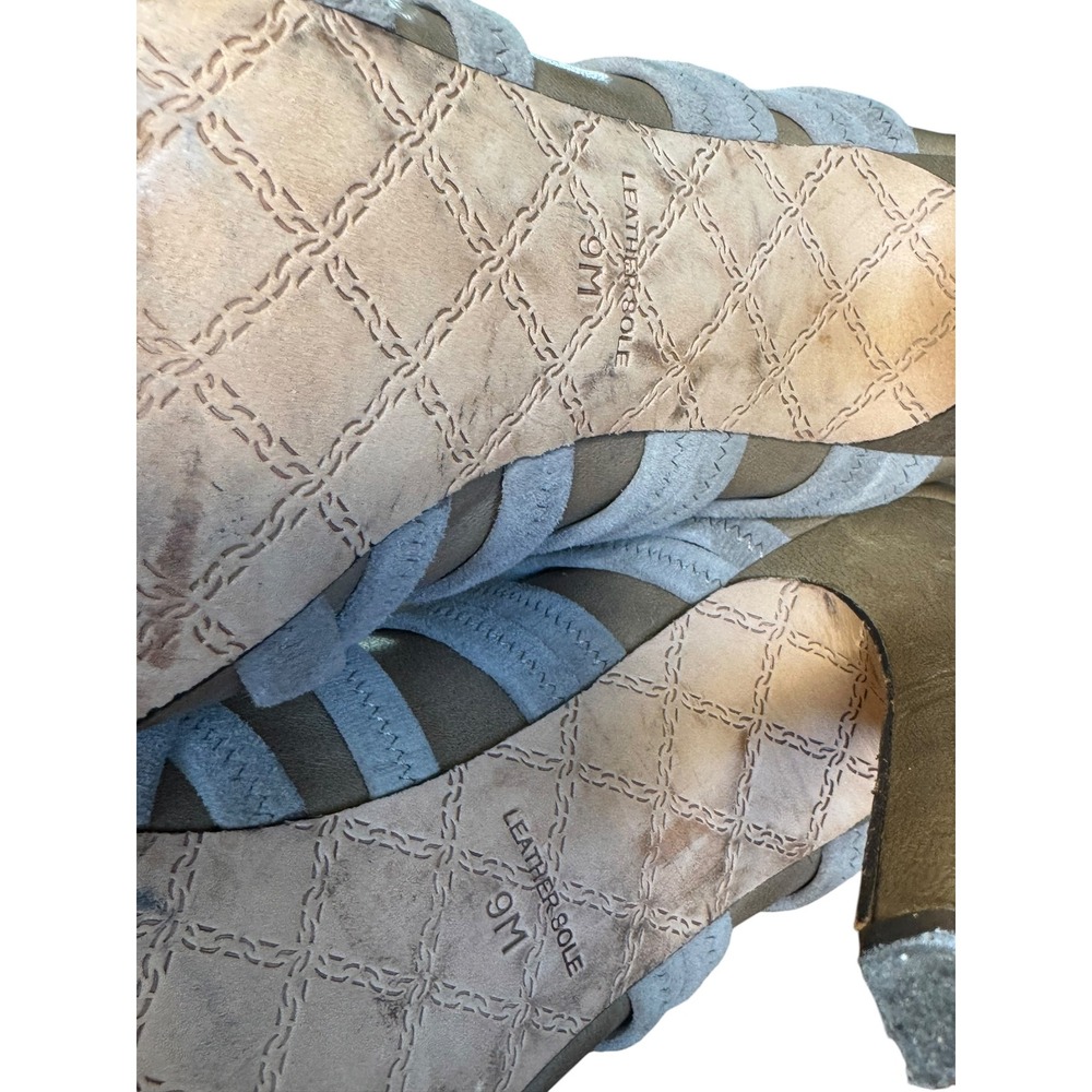 LAMB Gwen Stefani Tan Suede Leather Crisscross Strap Stiletto Booties - Picture 9 of 11